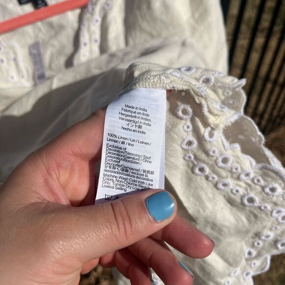 J Crew Bungalow Embroidered Linen Top NWT - Picture 7 of 8